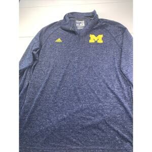 Adidas Ultimate Tee Michigan Wolverines XL 1/4 Zip Mens Blue